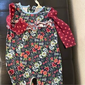Matilda Jane Floral and Polka Dot Baby Outfit